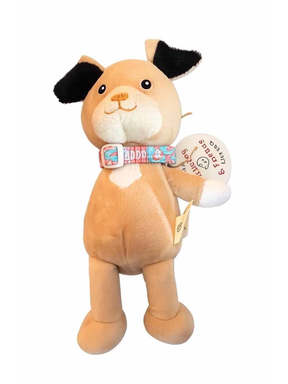 CharlieDog & Friends Plush Puppy Dog 9.5” Tan Black Ears Stuffed Animal w/ Tag